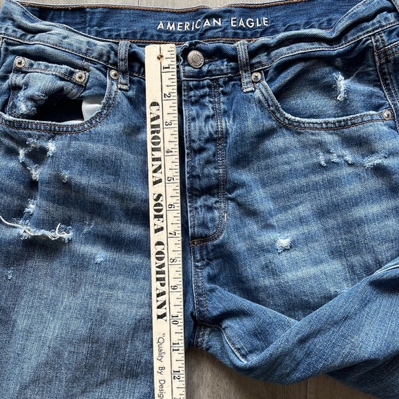 American Eagle High Rise Distressed 100% Cotton Jeans Women’s 8 Short - Picture 6 of 8